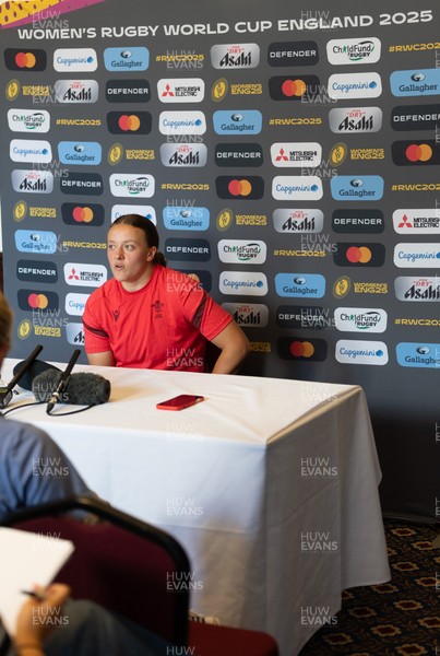 040925 - Wales Women RWC Media Conference - Wales’ Lleucu George during a media conference ahead of Wales’ final Women’s Rugby World Cup match against Fiji
