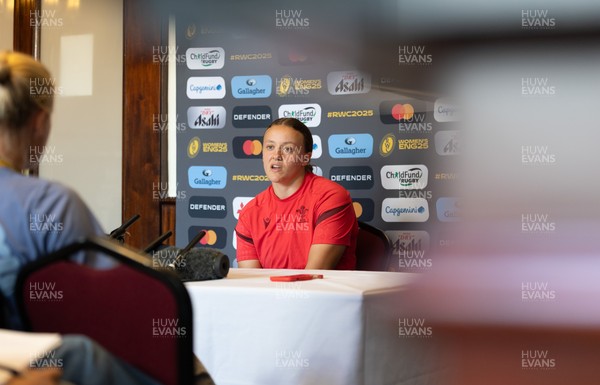 040925 - Wales Women RWC Media Conference - Wales’ Lleucu George during a media conference ahead of Wales’ final Women’s Rugby World Cup match against Fiji