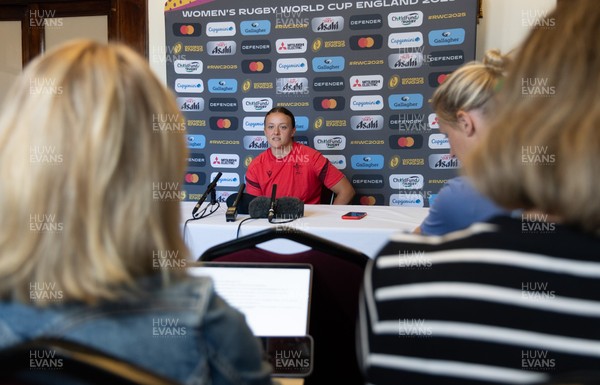 040925 - Wales Women RWC Media Conference - Wales’ Lleucu George during a media conference ahead of Wales’ final Women’s Rugby World Cup match against Fiji