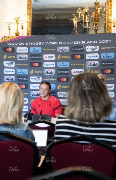 040925 - Wales Women RWC Media Conference - Wales’ Lleucu George during a media conference ahead of Wales’ final Women’s Rugby World Cup match against Fiji