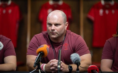 120825 - Wales Women Rugby World Cup Media Conference - Sean Lynn, Wales Women head coach, during a media conference at The Principality Stadium ahead of the Rugby World Cup