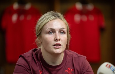 120825 - Wales Women Rugby World Cup Media Conference - Co captain Alex Callendar during a media conference at The Principality Stadium ahead of the Rugby World Cup