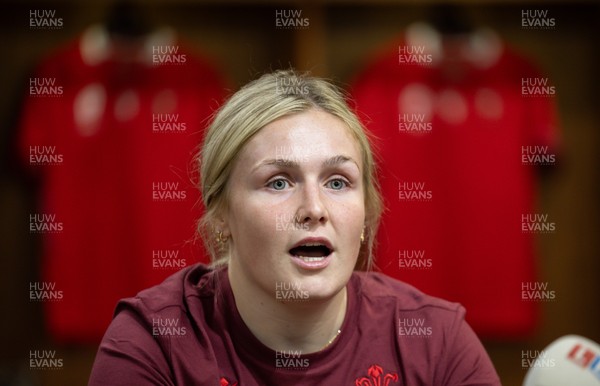 120825 - Wales Women Rugby World Cup Media Conference - Co captain Alex Callendar during a media conference at The Principality Stadium ahead of the Rugby World Cup