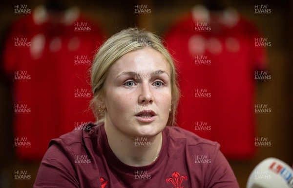 120825 - Wales Women Rugby World Cup Media Conference - Co captain Alex Callendar during a media conference at The Principality Stadium ahead of the Rugby World Cup