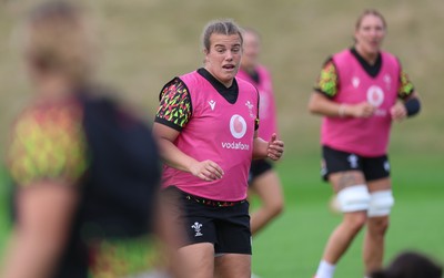 020925 - Wales Women RWC Rugby Training session - Carys Phillips during a rugby training session ahead of Wales’  final Women’s Rugby World Cup match against Fiji