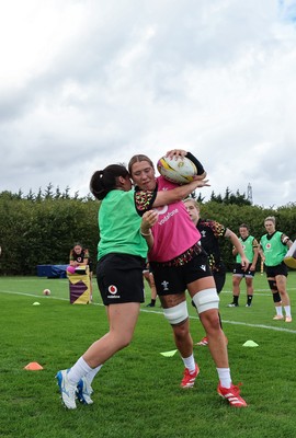 020925 - Wales Women RWC Rugby Training session - Georgia Evans during a rugby training session ahead of Wales’  final Women’s Rugby World Cup match against Fiji