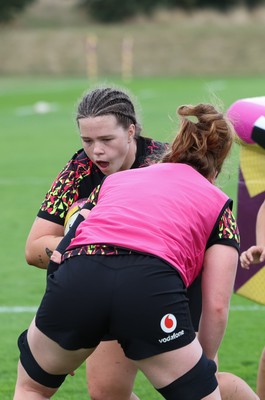 020925 - Wales Women RWC Rugby Training session - Maisie Davies during a rugby training session ahead of Wales’  final Women’s Rugby World Cup match against Fiji