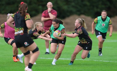 020925 - Wales Women RWC Rugby Training session - Kayleigh Powell during a rugby training session ahead of Wales’  final Women’s Rugby World Cup match against Fiji