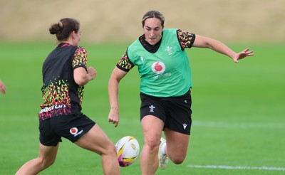 020925 - Wales Women RWC Rugby Training session - Courtney Keight during a rugby training session ahead of Wales’  final Women’s Rugby World Cup match against Fiji