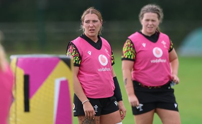 020925 - Wales Women RWC Rugby Training session - Georgia Evans during a rugby training session ahead of Wales’  final Women’s Rugby World Cup match against Fiji