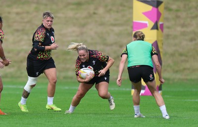 020925 - Wales Women RWC Rugby Training session - Kelsey Jones during a rugby training session ahead of Wales’ final Women’s Rugby World Cup match against Fiji