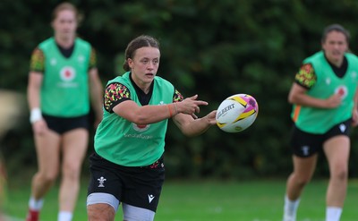 020925 - Wales Women RWC Rugby Training session - Lleucu George during a rugby training session ahead of Wales’ final Women’s Rugby World Cup match against Fiji