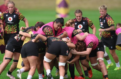 020925 - Wales Women RWC Rugby Training session - The Wales squad during a rugby training session ahead of Wales’  final Women’s Rugby World Cup match against Fiji