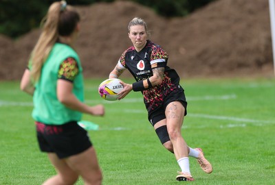 020925 - Wales Women RWC Rugby Training session - Keira Bevan during a rugby training session ahead of Wales’  final Women’s Rugby World Cup match against Fiji