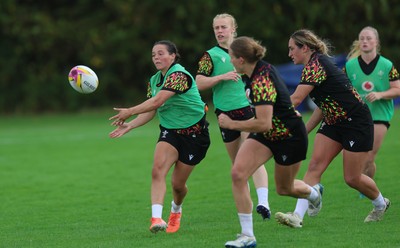 020925 - Wales Women RWC Rugby Training session - Meg Davies during a rugby training session ahead of Wales’ final Women’s Rugby World Cup match against Fiji