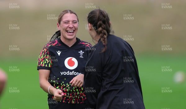 020925 - Wales Women RWC Rugby Training session - Georgia Evans during a rugby training session ahead of Wales’  final Women’s Rugby World Cup match against Fiji