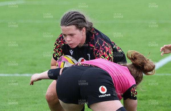 020925 - Wales Women RWC Rugby Training session - Maisie Davies during a rugby training session ahead of Wales’  final Women’s Rugby World Cup match against Fiji