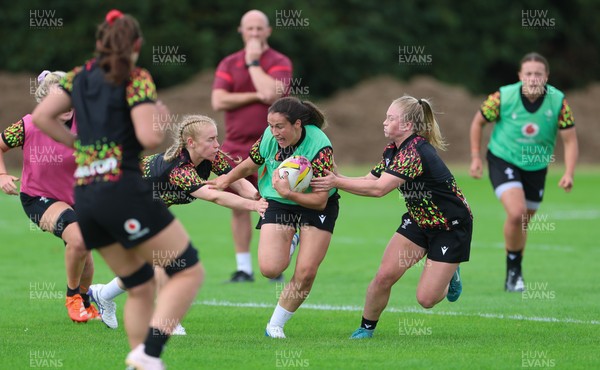020925 - Wales Women RWC Rugby Training session - Kayleigh Powell during a rugby training session ahead of Wales’  final Women’s Rugby World Cup match against Fiji