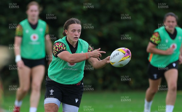 020925 - Wales Women RWC Rugby Training session - Lleucu George during a rugby training session ahead of Wales’ final Women’s Rugby World Cup match against Fiji