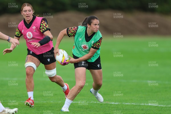 020925 - Wales Women RWC Rugby Training session - Kayleigh Powell during a rugby training session ahead of Wales’ final Women’s Rugby World Cup match against Fiji