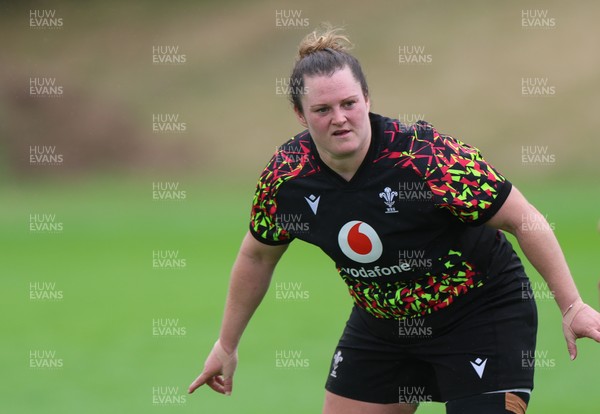 020925 - Wales Women RWC Rugby Training session - Abbey Constable during a rugby training session ahead of Wales’ final Women’s Rugby World Cup match against Fiji