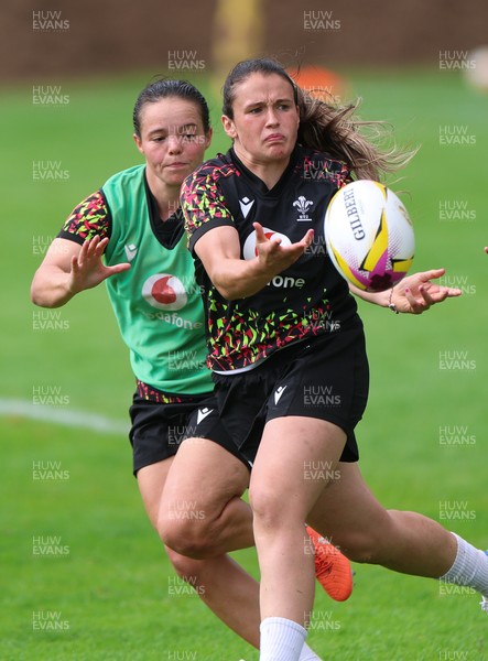 020925 - Wales Women RWC Rugby Training session - Kayleigh Powell during a rugby training session ahead of Wales’ final Women’s Rugby World Cup match against Fiji