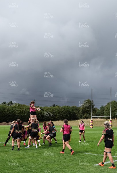020925 - Wales Women RWC Rugby Training session - The Wales squad during a rugby training session ahead of Wales’ final Women’s Rugby World Cup match against Fiji