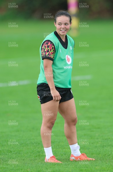 020925 - Wales Women RWC Rugby Training session - Meg Davies during a rugby training session ahead of Wales’ final Women’s Rugby World Cup match against Fiji