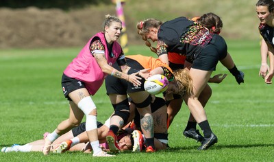 040925 - Wales Women RWC Rugby Training session - Keira Bevan during a rugby training session ahead of Wales’ final Women’s Rugby World Cup match against Fiji