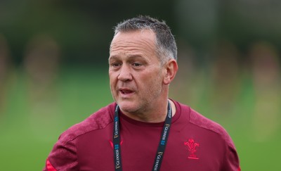 190825 - Wales Women Rugby World Cup Training Session - Shaun Connor, Wales Women attack coach during a Wales training session ahead of their first Women’s Rugby World Cup match against Scotland