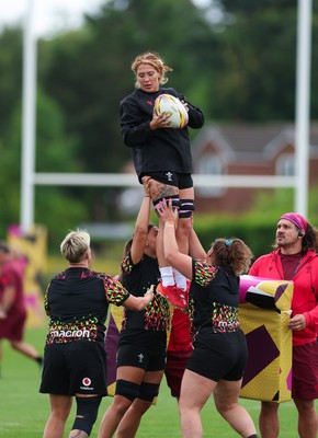 190825 - Wales Women Rugby World Cup Training Session - Georgia Evans during a Wales training session ahead of their first Women’s Rugby World Cup match against Scotland