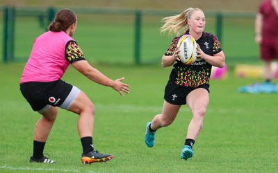 190825 - Wales Women Rugby World Cup Training Session - Seren Lockwood during a Wales training session ahead of their first Women’s Rugby World Cup match against Scotland