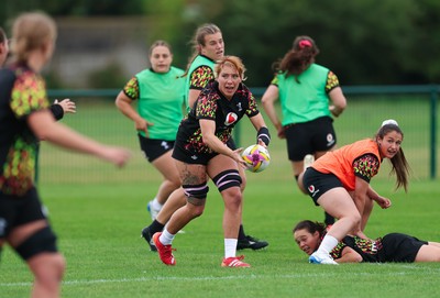 190825 - Wales Women Rugby World Cup Training Session - Georgia Evans during a Wales training session ahead of their first Women’s Rugby World Cup match against Scotland