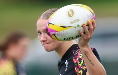 190825 - Wales Women Rugby World Cup Training Session - Carys Cox during a Wales training session ahead of their first Women’s Rugby World Cup match against Scotland