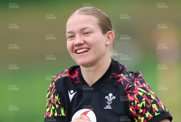 190825 - Wales Women Rugby World Cup Training Session - Carys Cox during a Wales training session ahead of their first Women’s Rugby World Cup match against Scotland