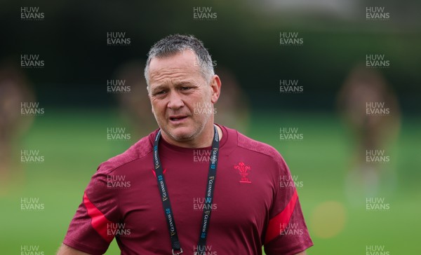 190825 - Wales Women Rugby World Cup Training Session - Shaun Connor, Wales Women attack coach during a Wales training session ahead of their first Women’s Rugby World Cup match against Scotland