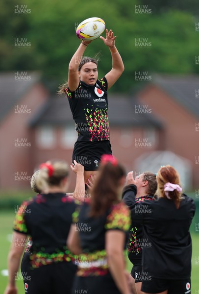 190825 - Wales Women Rugby World Cup Training Session - Bryonie King during a Wales training session ahead of their first Women’s Rugby World Cup match against Scotland