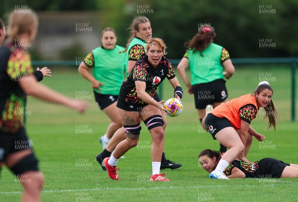 190825 - Wales Women Rugby World Cup Training Session - Georgia Evans during a Wales training session ahead of their first Women’s Rugby World Cup match against Scotland