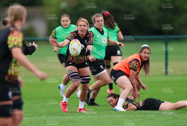 190825 - Wales Women Rugby World Cup Training Session - Georgia Evans during a Wales training session ahead of their first Women’s Rugby World Cup match against Scotland