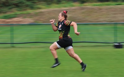 210825 - Wales Women Rugby World Cup Training Session - Carys Phillips during a Wales training session ahead of their first Women’s Rugby World Cup match against Scotland
