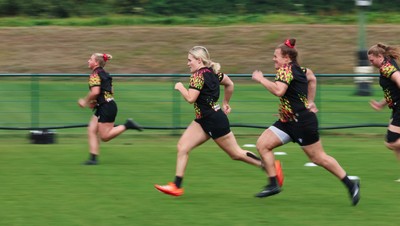 210825 - Wales Women Rugby World Cup Training Session - Alex Callendar during a Wales training session ahead of their first Women’s Rugby World Cup match against Scotland
