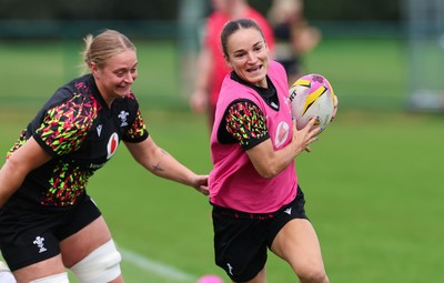 210825 - Wales Women Rugby World Cup Training Session - Jasmine Joyce-Butchers during a Wales training session ahead of their first Women’s Rugby World Cup match against Scotland