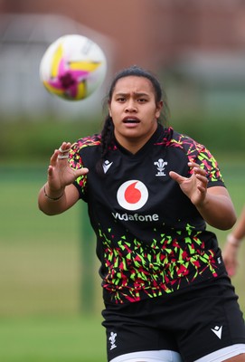 210825 - Wales Women Rugby World Cup Training Session - Sisilia Tuipulotu during a Wales training session ahead of their first Women’s Rugby World Cup match against Scotland