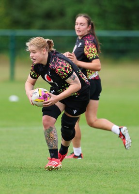 210825 - Wales Women Rugby World Cup Training Session - Bethan Lewis during a Wales training session ahead of their first Women’s Rugby World Cup match against Scotland