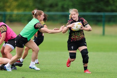 210825 - Wales Women Rugby World Cup Training Session - Bethan Lewis during a Wales training session ahead of their first Women’s Rugby World Cup match against Scotland