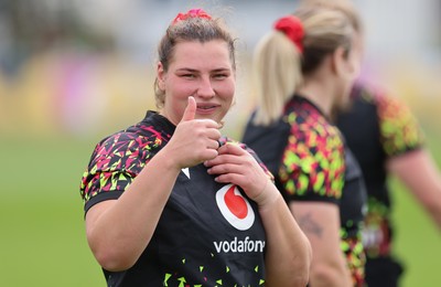 210825 - Wales Women Rugby World Cup Training Session - Gwenllian Pyrs during a Wales training session ahead of their first Women’s Rugby World Cup match against Scotland