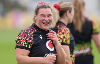 210825 - Wales Women Rugby World Cup Training Session - Gwenllian Pyrs during a Wales training session ahead of their first Women’s Rugby World Cup match against Scotland