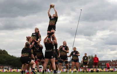 210825 - Wales Women Rugby World Cup Training Session - Gwen Crabb during a Wales training session ahead of their first Women’s Rugby World Cup match against Scotland