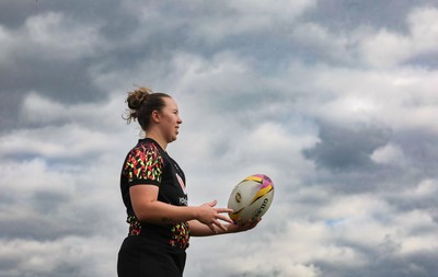 210825 - Wales Women Rugby World Cup Training Session - Katherine Baverstock during a Wales training session ahead of their first Women’s Rugby World Cup match against Scotland