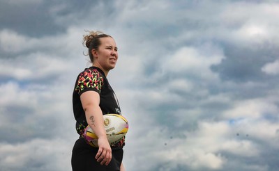 210825 - Wales Women Rugby World Cup Training Session - Katherine Baverstock during a Wales training session ahead of their first Women’s Rugby World Cup match against Scotland